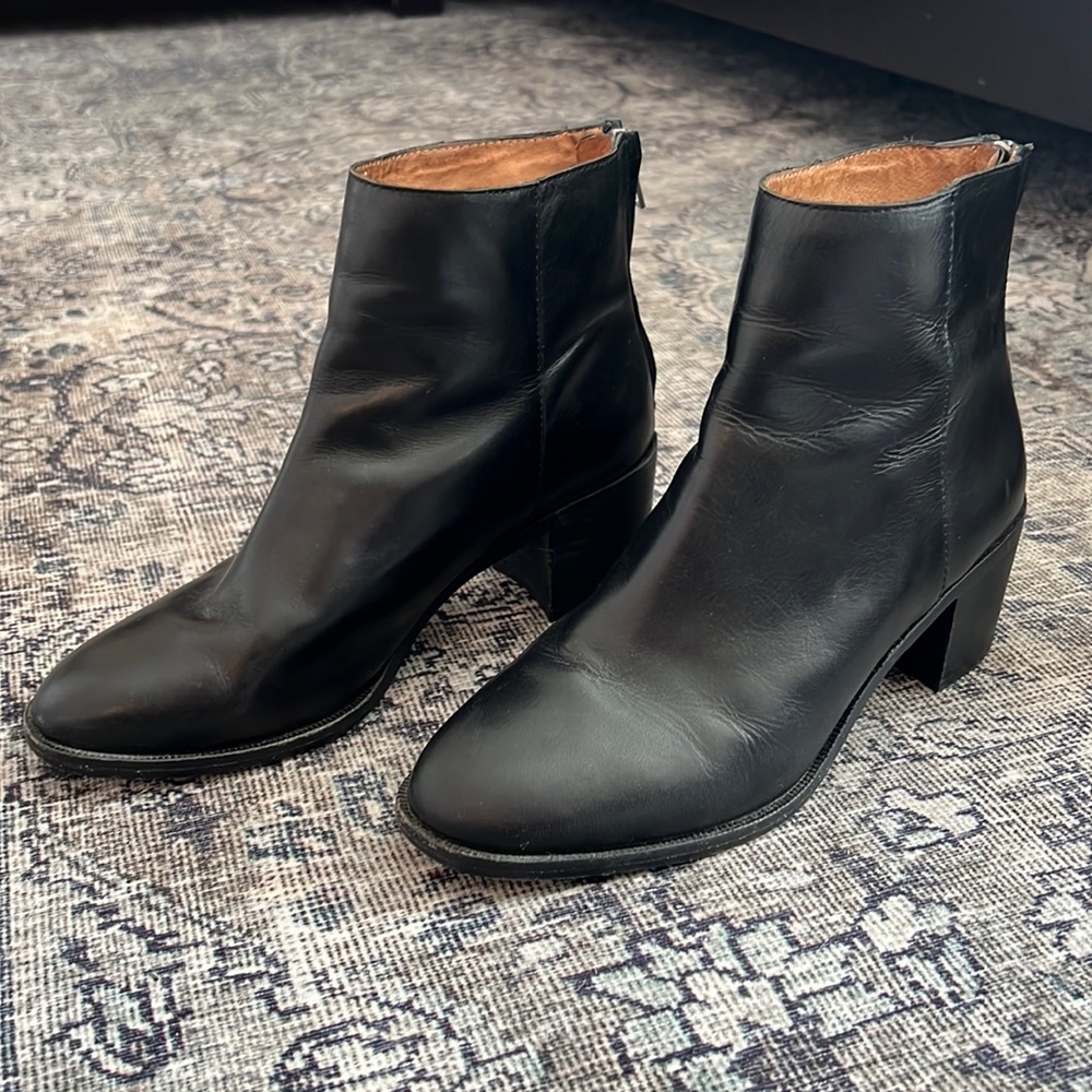 Madewell Black Leather Ankle Boots
